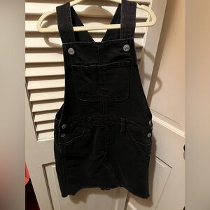 Old Navy•black corduroy overall dress